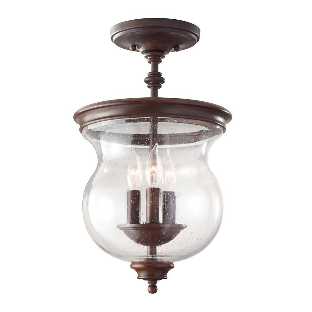 Elstead LIGHTING Deckenleuchte, Leuchtmittel nicht inklusive, Deckenleuchte Wohnzimmerleuchte Stahl Glas D 25,4 cm Lampe Bronze 3