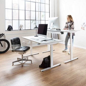 boho office® Schreibtisch Easydesk, elektrisch stufenlos höhenverstellbar in Weiß - Made in Denmark