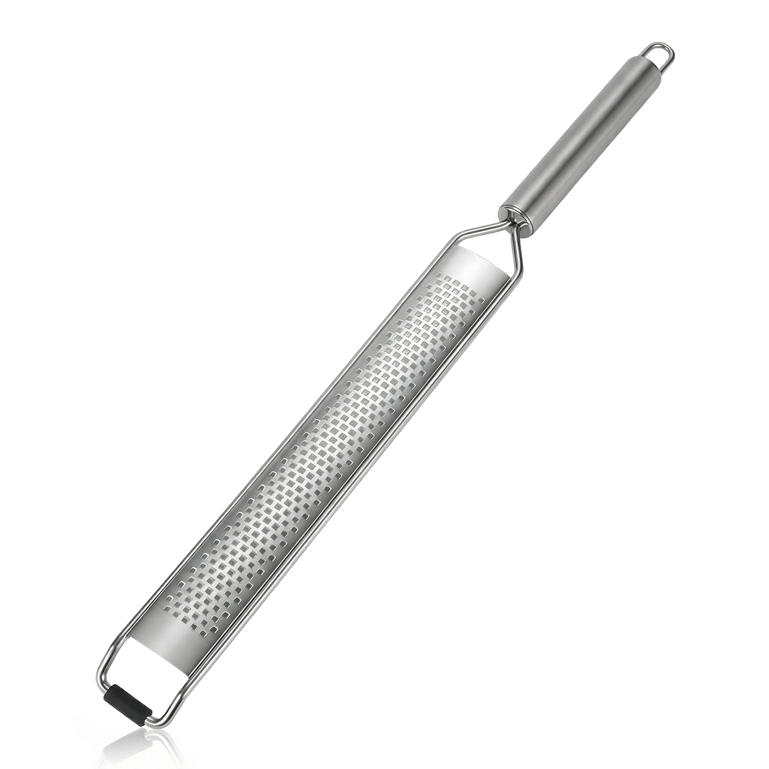 Arendo Multireibe Feinreibe für Zitronen, Parmesan, Muskat, Ingwer & Schokolade, Edelstahl, (2-St., Zesterreibe), Scharfe Edelstahlklinge, Schutzabdeckung, Antirutschfuß, Aufhängeloch