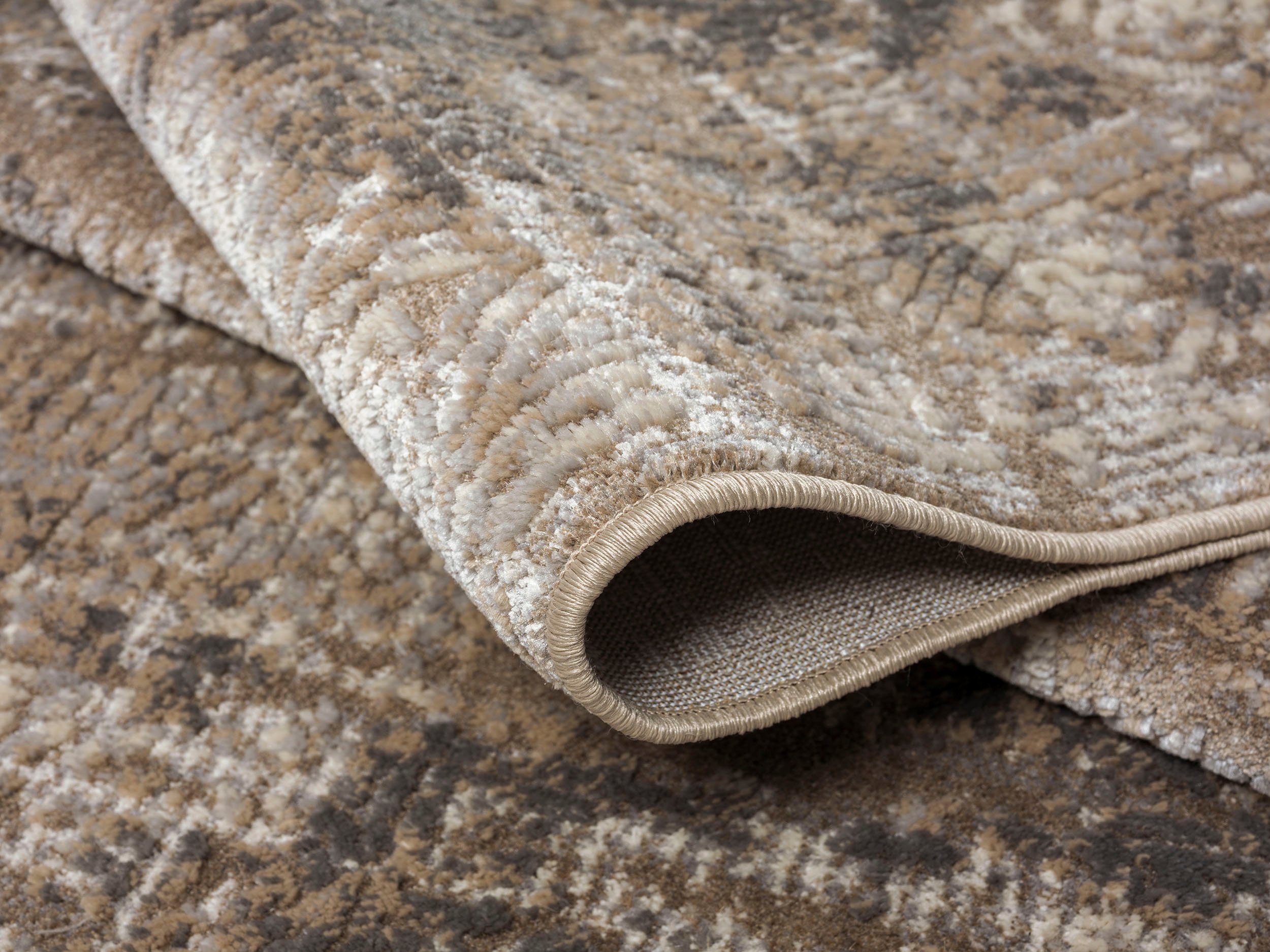 Teppich Selin, my home, rechteckig, Vintage-Look, braun mm, 9 dichte im Schrumpf-Garn-Effekt, dezenter Qualität Höhe: Glanz