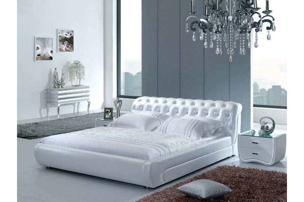 Xlmoebel Polsterbett Chesterfield Lederbett mit eleganter Polsterung in hochwertigem Leder (Bett, Bett Modell " 4787), Hergestellt in Europa