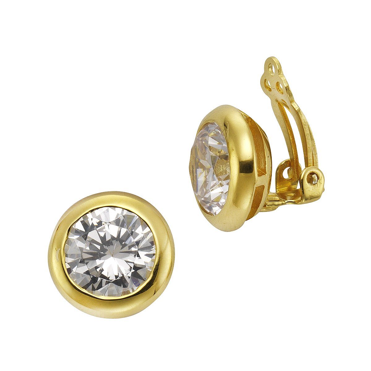 Sterling 925/- Paar Ohrhänger Silber Zeeme weiß vergoldet Zirkonia