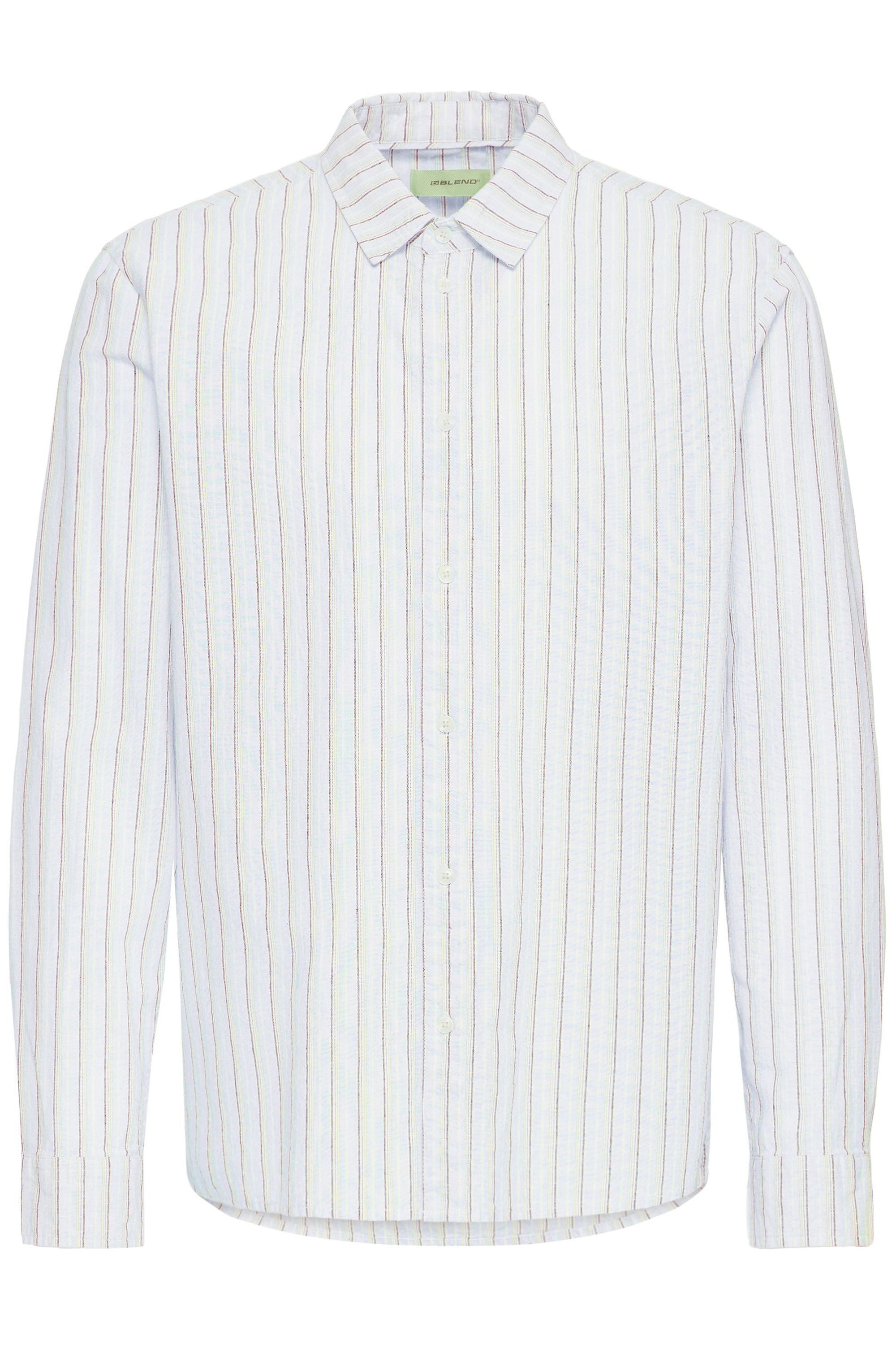 Blend Leinenhemd BHAban Linen Mix Striped Gestreiftes Hemd mit 2-Knopf-Manschette
