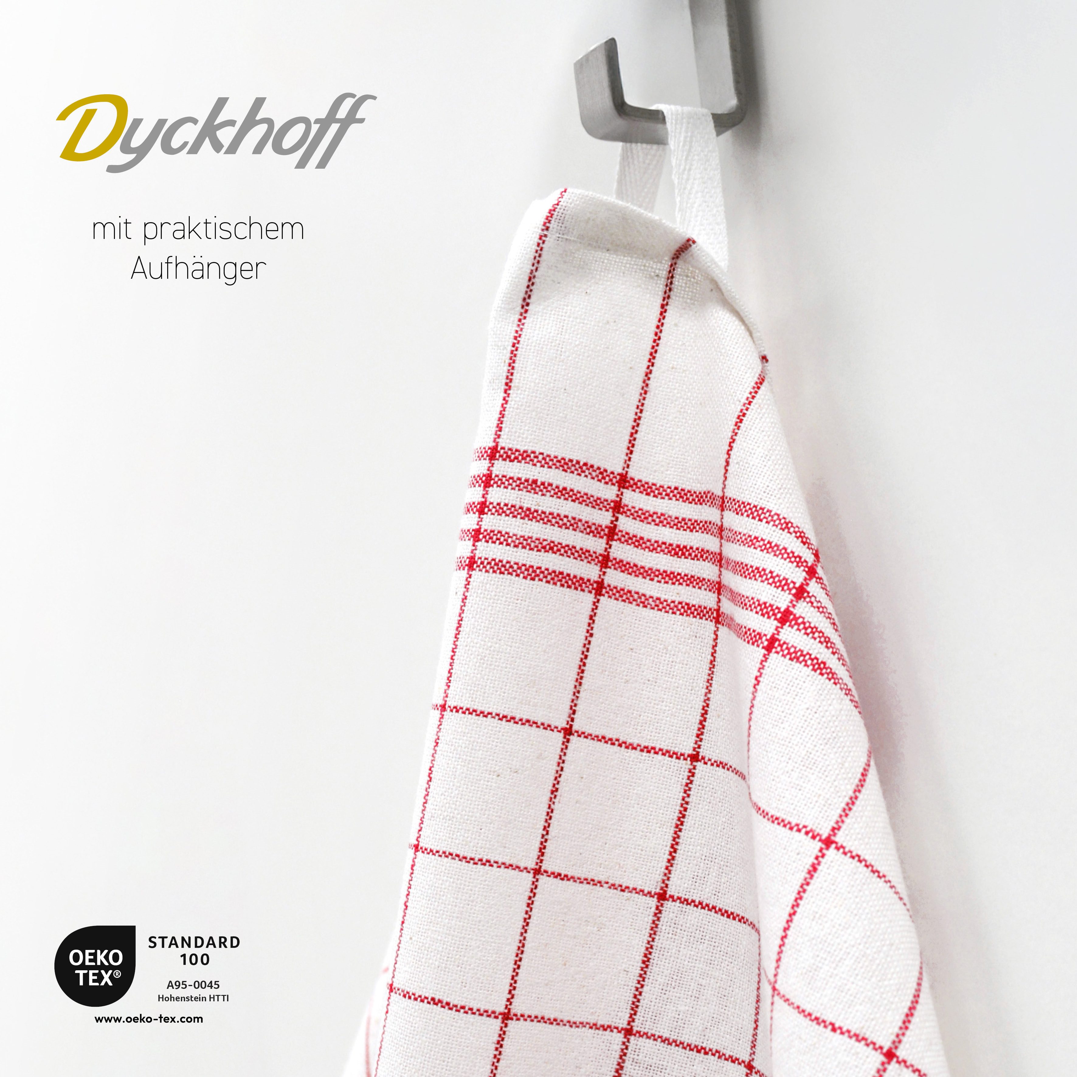 Dyckhoff Geschirrtuch KARO / Halbleinen - 50x70 cm, (Set, 10-tlg) – Bild 3 von 5