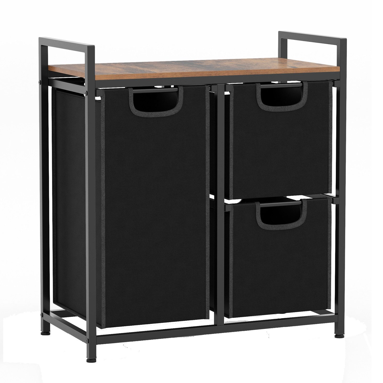 COSTWAY Wäschekorb, 2 Fächer, Wäschesammler mit Ablage & abnehmbaren Tasche günstig online kaufen