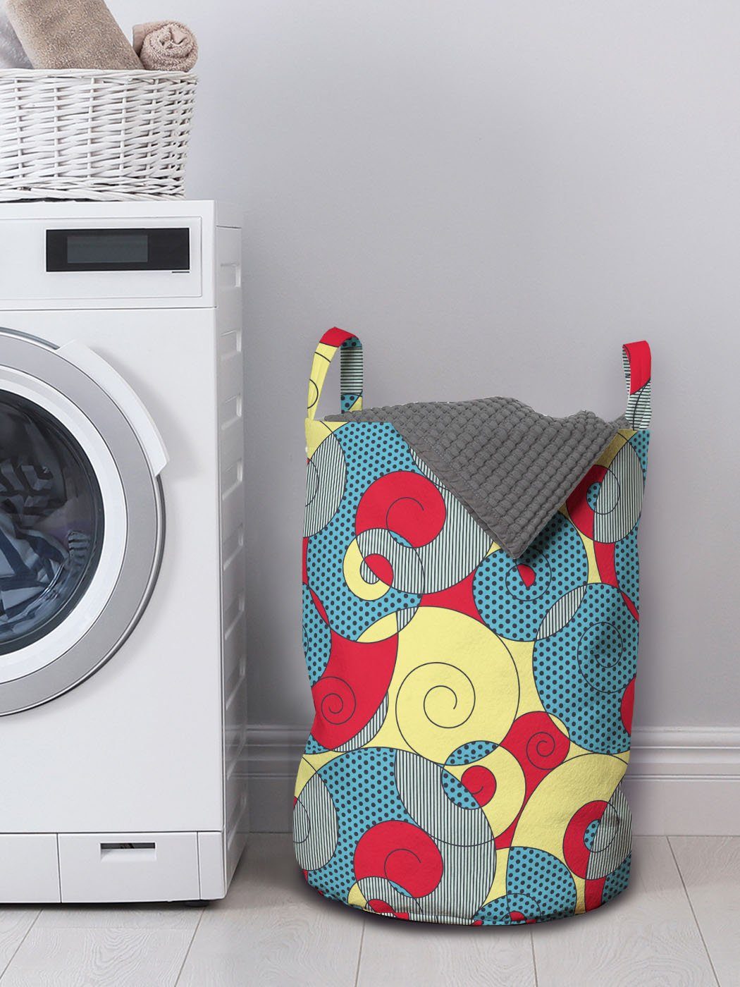 Wäschesäckchen Spiralformen Wäschekorb Abstrakt für Griffen Kordelzugverschluss Kunst mit Abakuhaus Waschsalons, Moderne