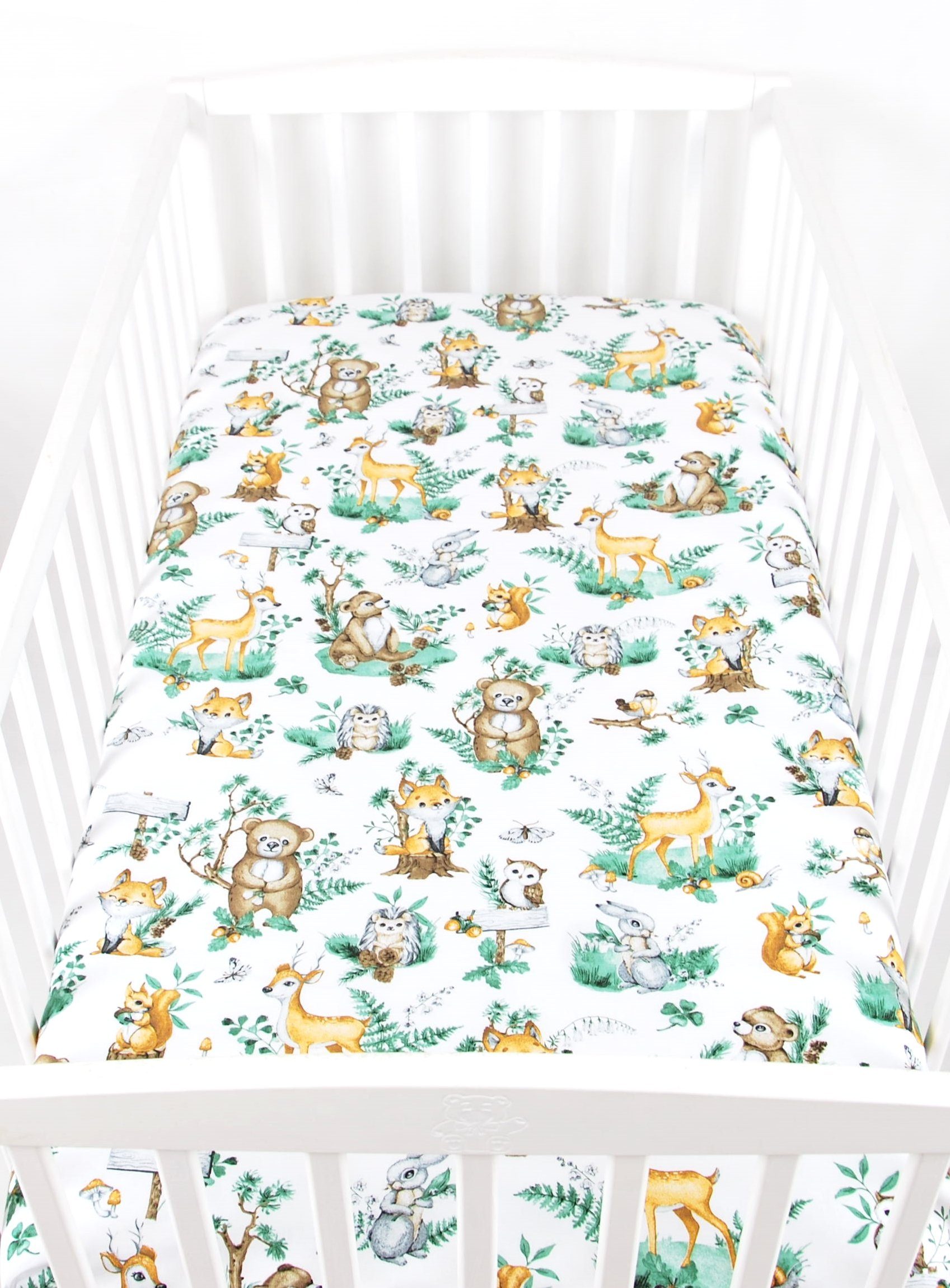 BabyLux Spannbettlaken BABYLUX SPANNBETTLAKEN 60x120 cm Spannbetttuch Baumwolle Kinder Baby, 123. Waldtiere