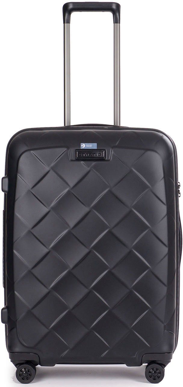 matt black, Stratic mit Rollen, Hartschalen-Trolley 4 M, NFC-Chip Leather&More