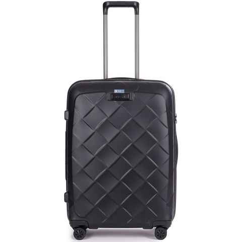 Stratic Hartschalen-Trolley Leather&More M, matt black, 4 Rollen, Reisekoffer Reisegepäck Aufgabegepäck TSA-Zahlenschloss