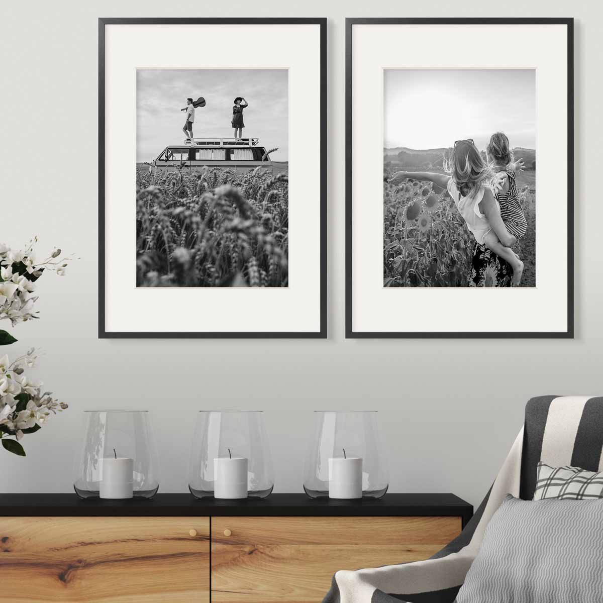 PHOTOLINI Bilderrahmen 2er Set Echtholz mit günstig online kaufen