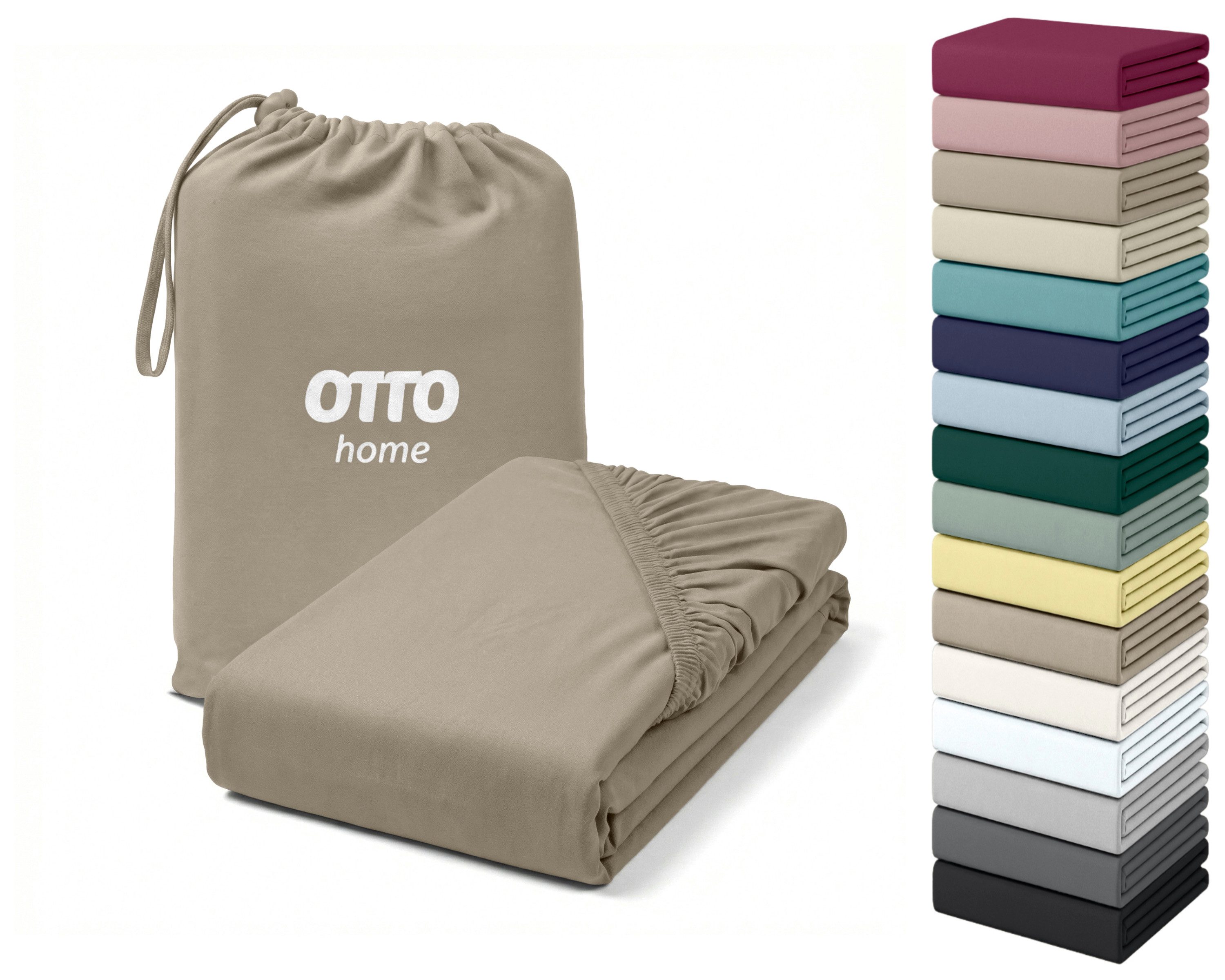 OTTO home Spannbettlaken Cremona für Matratzen bis 30 cm Höhe, Jersey (180 g/m), Gummizug: rundum, (1 Stück), NEU! 96% Baumwolle & 4% Elasthan, in Basic, Komfort & Premium Qualität
