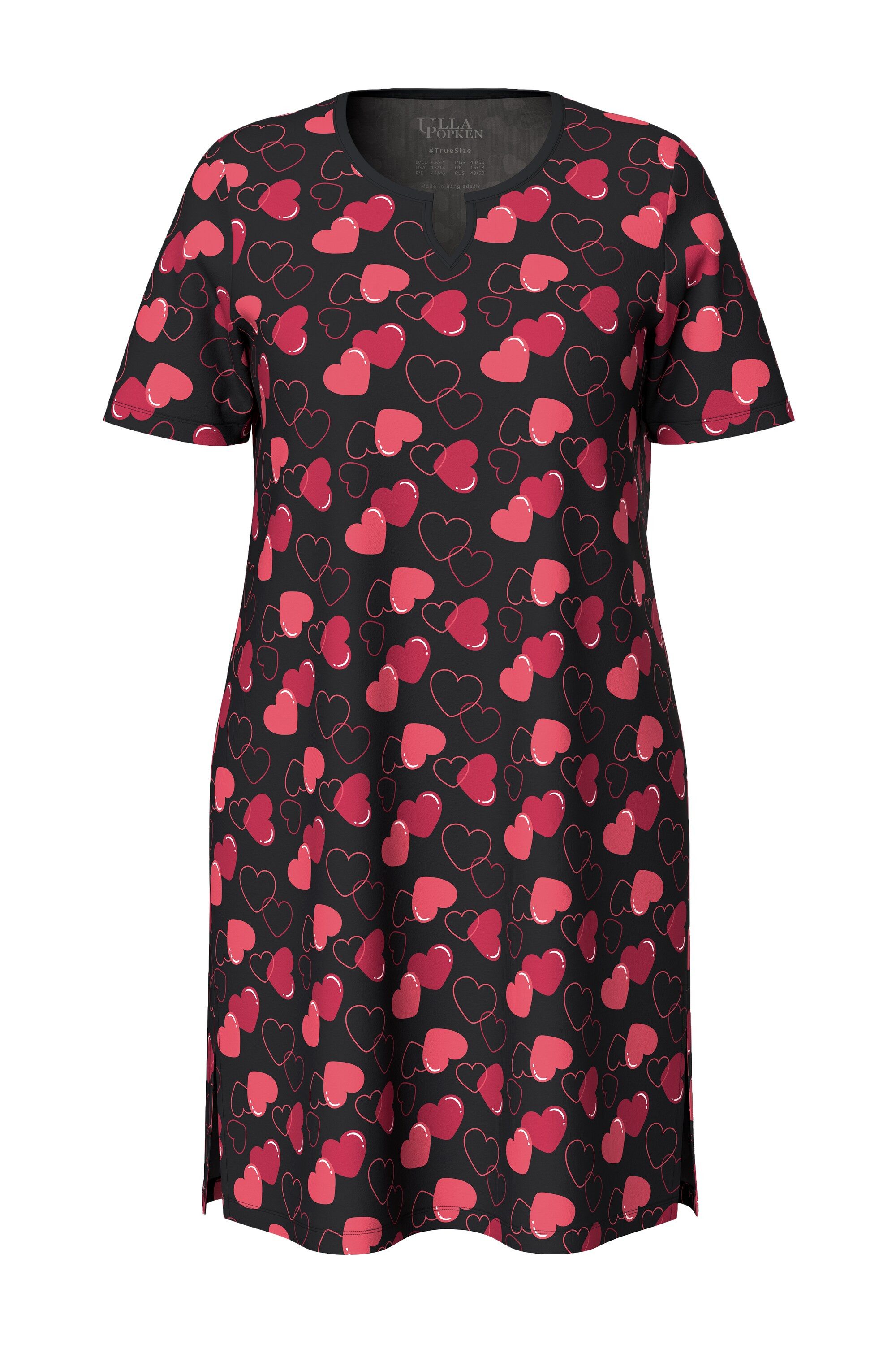 Ulla Popken Bigshirt Bigshirt Herzen Rundhals günstig online kaufen