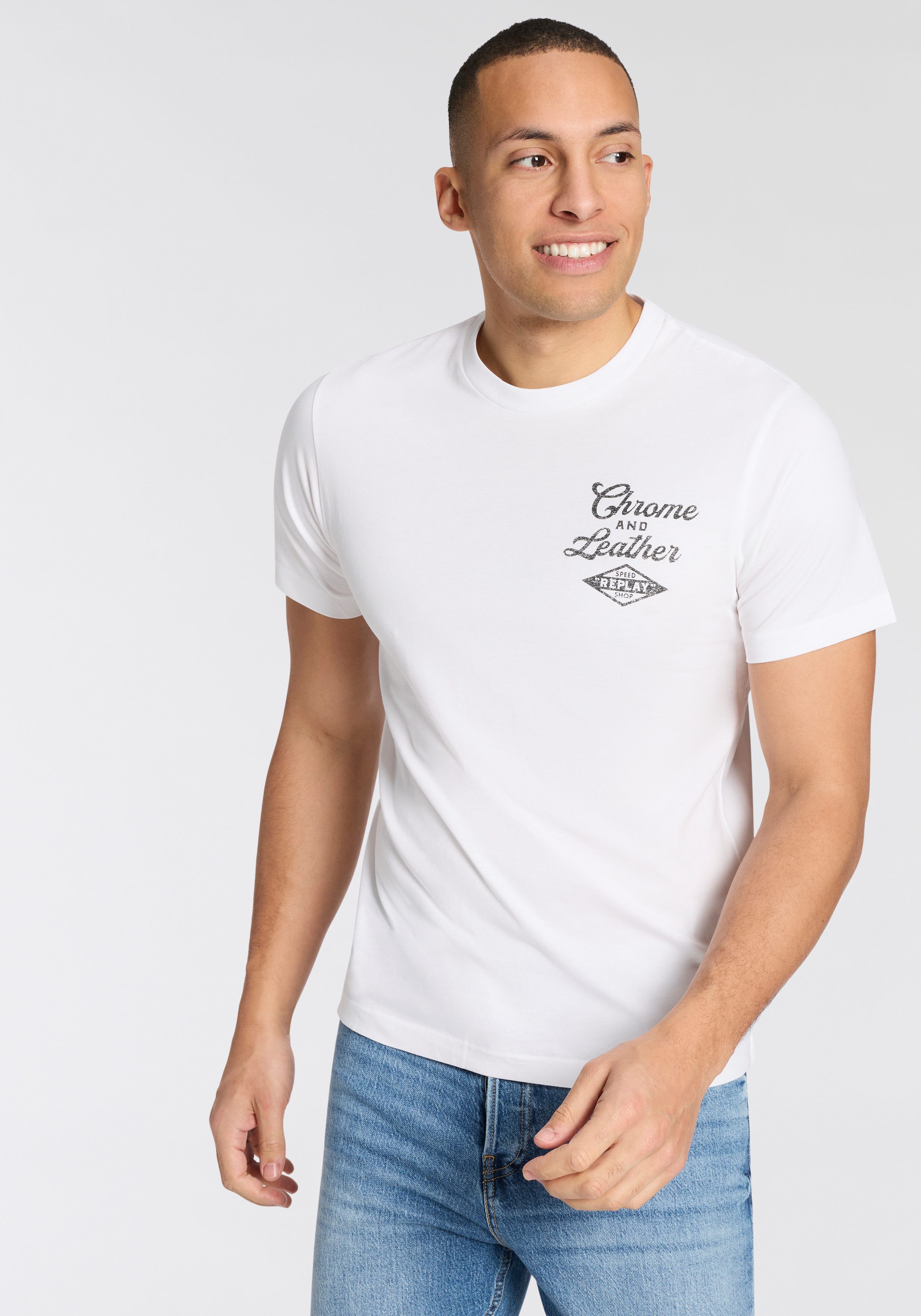 Replay T-Shirt mit Print, Rundhalsausschnitt günstig online kaufen