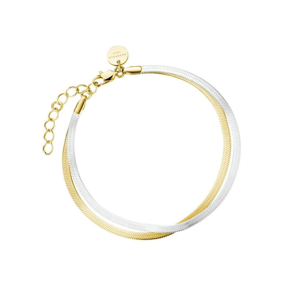 ROSEFIELD Armband ROSEFIELD Armband Doppel-Snake Duo Tone Silber + Gold