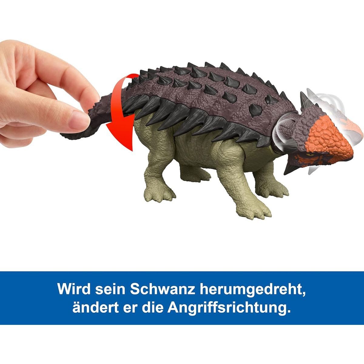 Mattel® Spielfigur Mattel JGB90-Jurassic World-Die Wiedergeburt-Ankylosaurus mit Geräusc – Bild 3 von 4