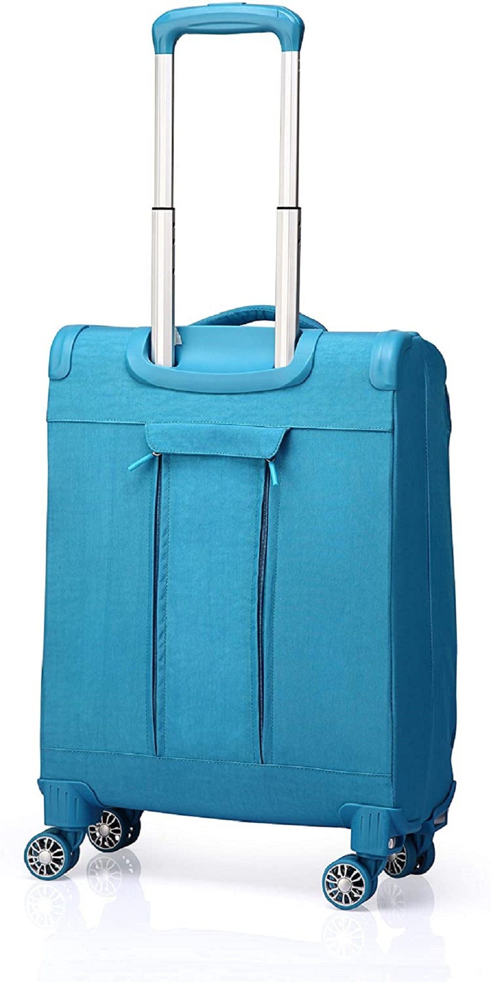 OUBO Koffer Doppelrollen Handgepäck-Koffer abnehmbar mit funktionaler Blau zusammenfaltbar Gratis wasserdicht, 4 Aufbewahrungstasche, Trolley Verage