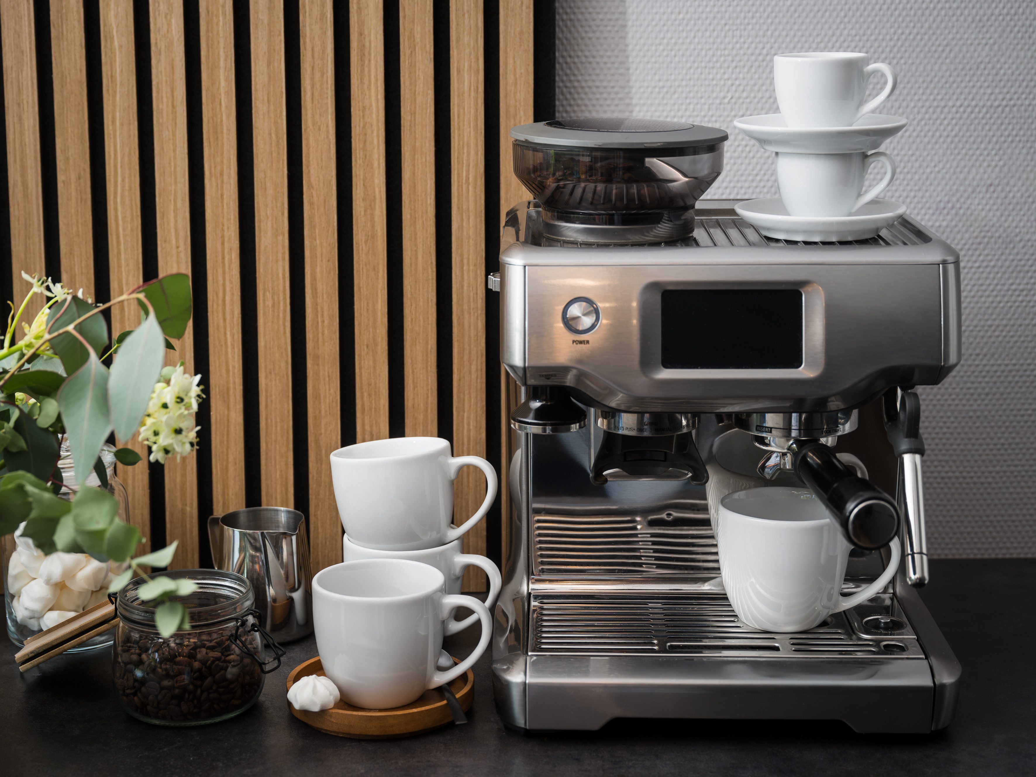 CreaTable Becher Bistrot Weiss, Kaffeebecher Set 4-tlg, 4-tlg., Porzellan, Klassiker in Weiß, Der Alleskönner