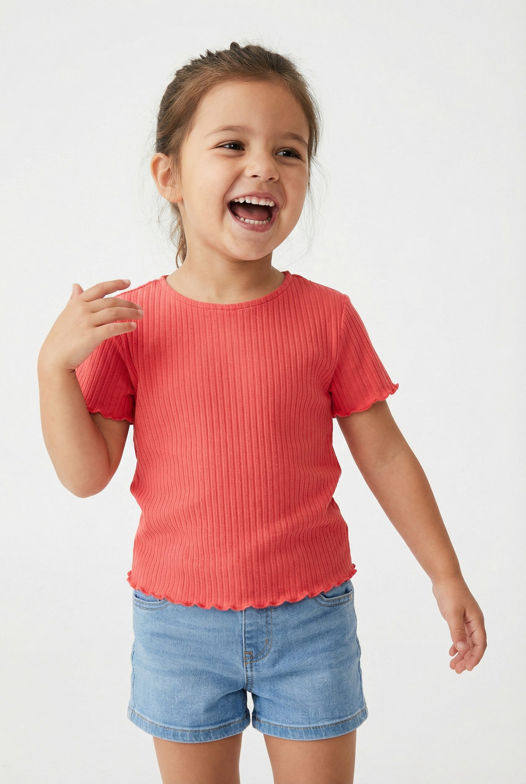 KIDS ONLY T-Shirt KOGNELLA S/S O-NECK TOP NOOS JRS mit süßer Wellenkante