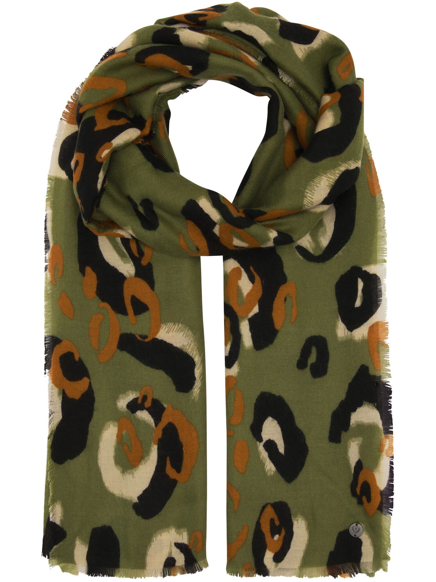 Fraas XXL-Schal Leichte Stola mit verspieltem XL Leo-Print, (1)