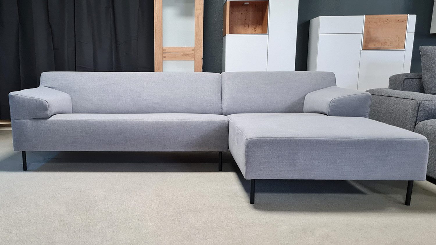 freistil ROLF BENZ Ecksofa ROLF BENZ Ecksofa Freistil 180 rechts Stoff grau 260 cm