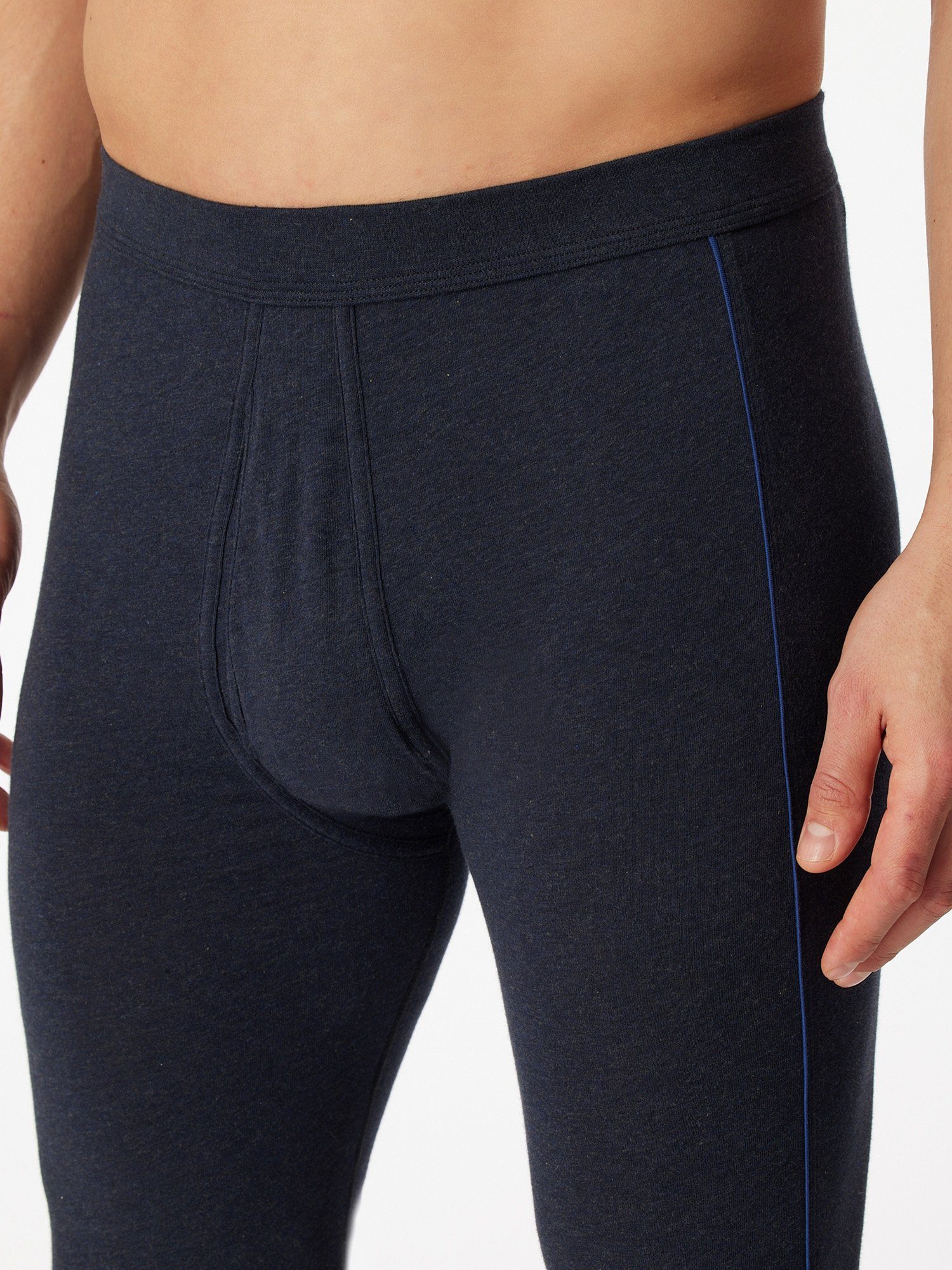 Schiesser Lange Unterhose lang blau-mel. unterhose unterwäsche Essentials