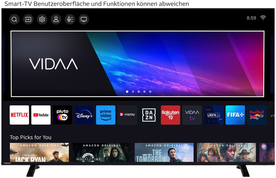 Toshiba 65UV1563DD DLED-Fernseher (164 cm/65 Zoll, 4K Ultra HD, Smart-TV)