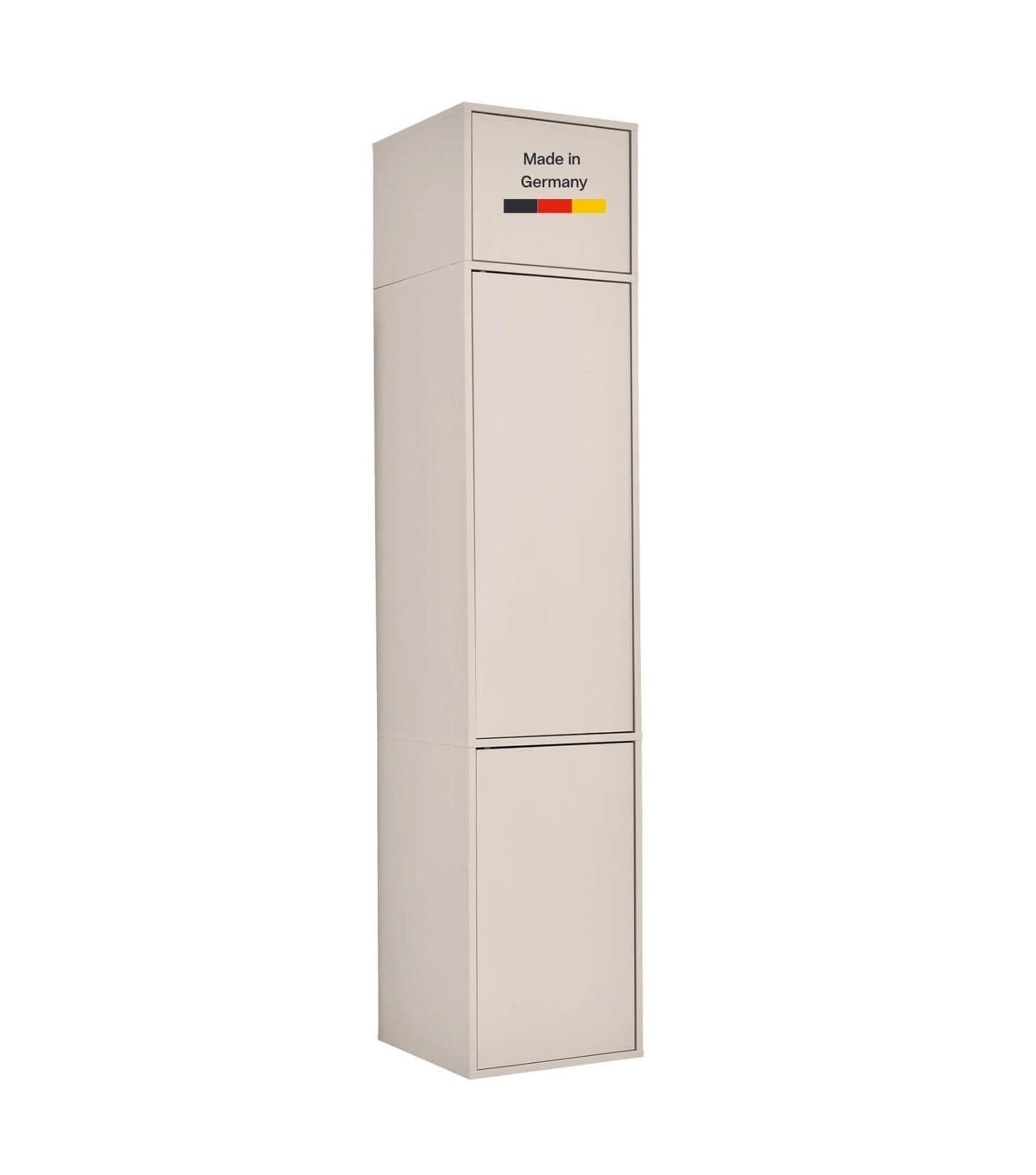 mokebo Kleiderschrank Kleiderschrank in Kaschmir-Beige 'Robe' (47x234 cm, mit Push-to-Open) Made in Germany, Schlafzimmer Schrank deckenhoch in Kaschmir Beige