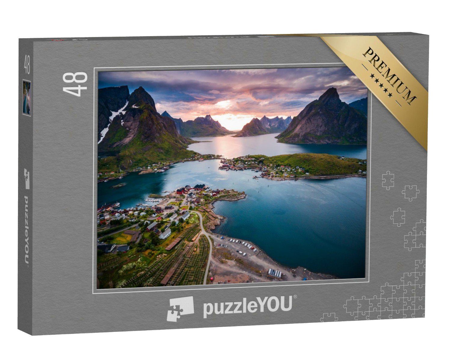 puzzleYOU Puzzle Unverwechselbare Landschaft der Lofoten, Norwegen, 48 Puzzleteile, puzzleYOU-Kollektionen Lofoten