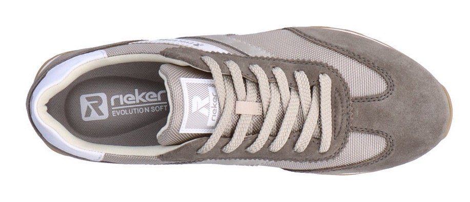 Sneaker herausnehmbarer EVOLUTION Rieker taupe-grau MemoSoft-Innensohle mit