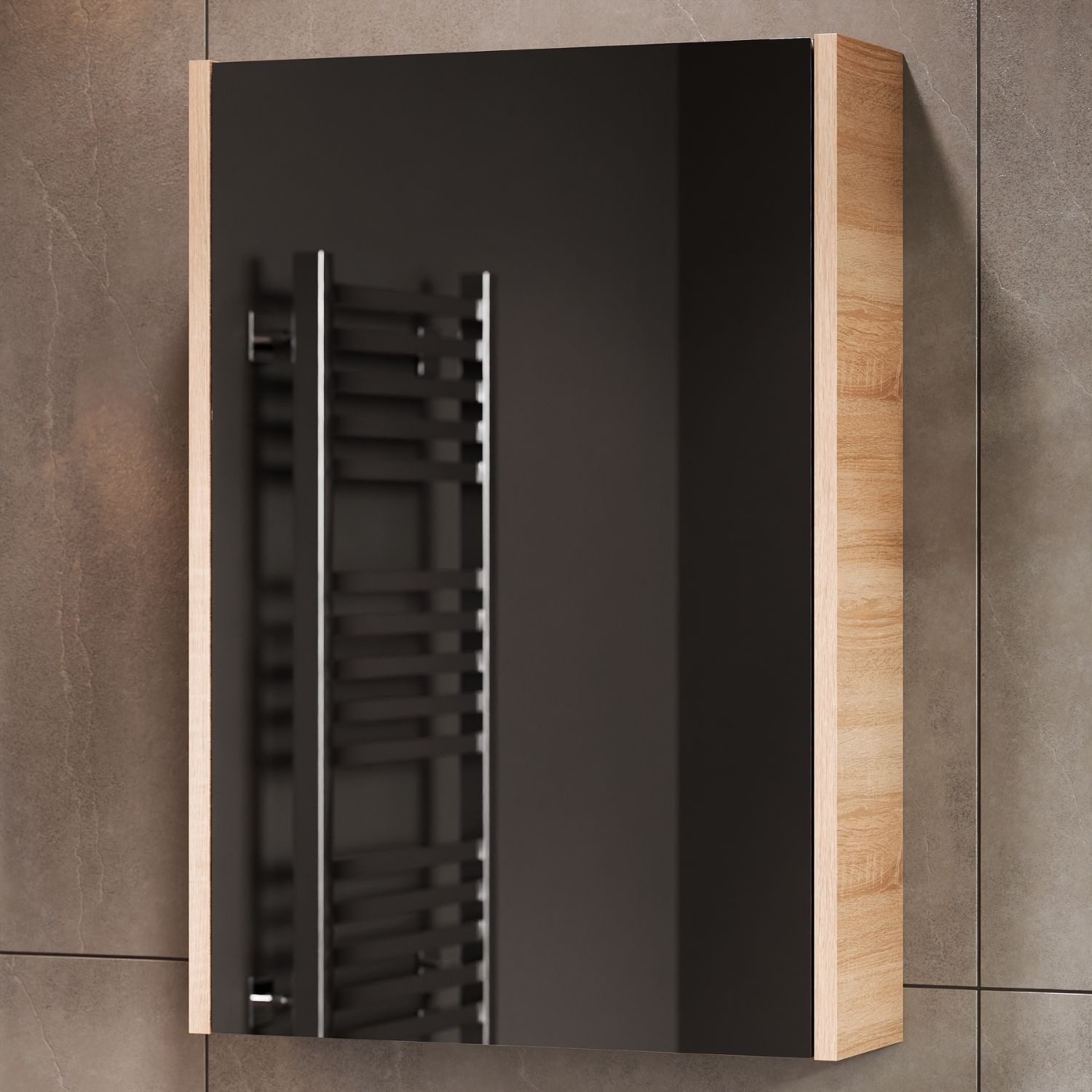 Planetmöbel Badezimmerspiegelschrank Spiegelschrank 50cm (Sonoma Eiche) günstig online kaufen