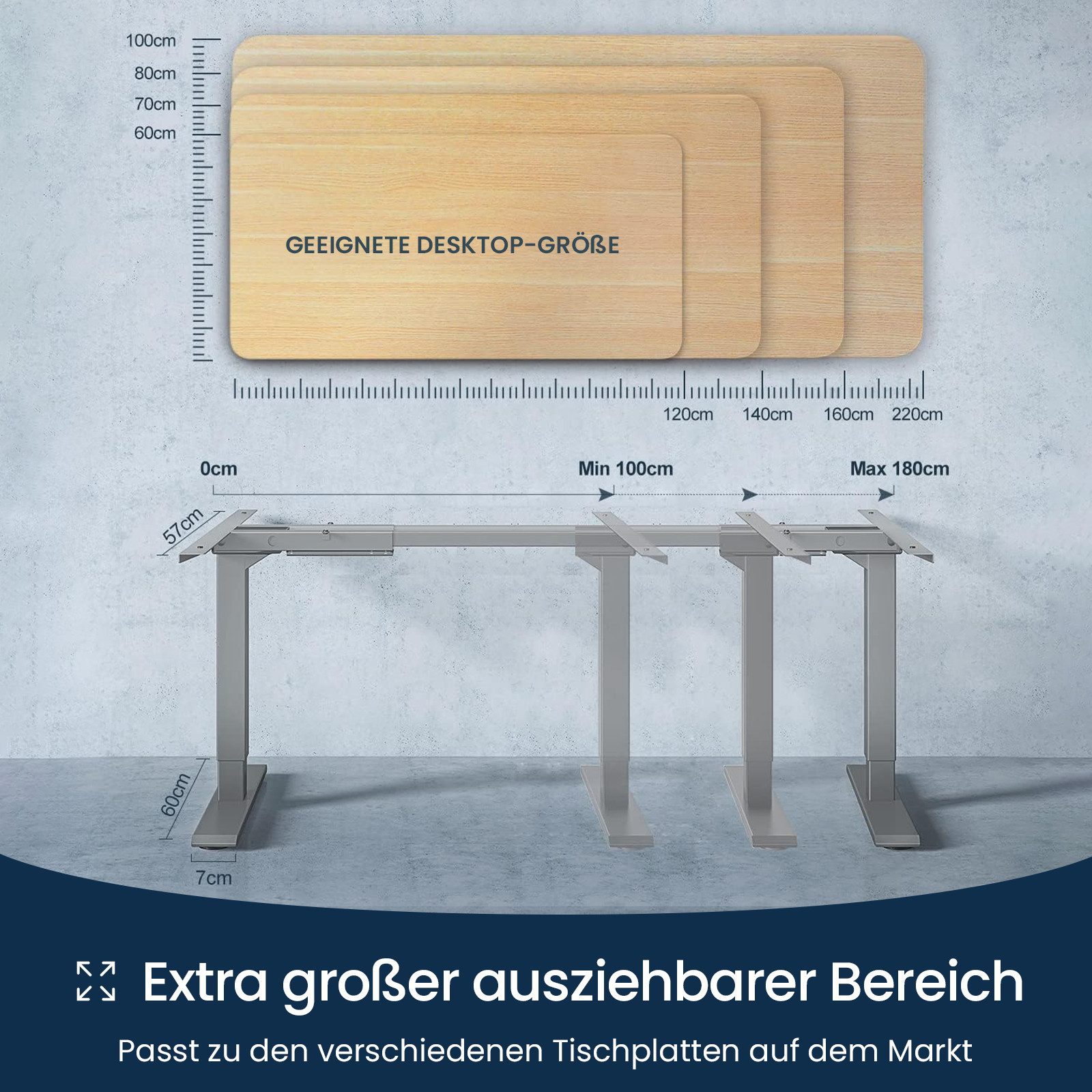 MAIDESITE Schreibtisch ​Elektrisch höhenverstellbarer mit 2 günstig online kaufen