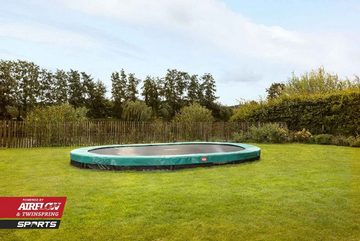 Berg Bodentrampolin BERG SPORTS Trampolin InGround Oval 350 x 250 cm grün ohne Netz Grand