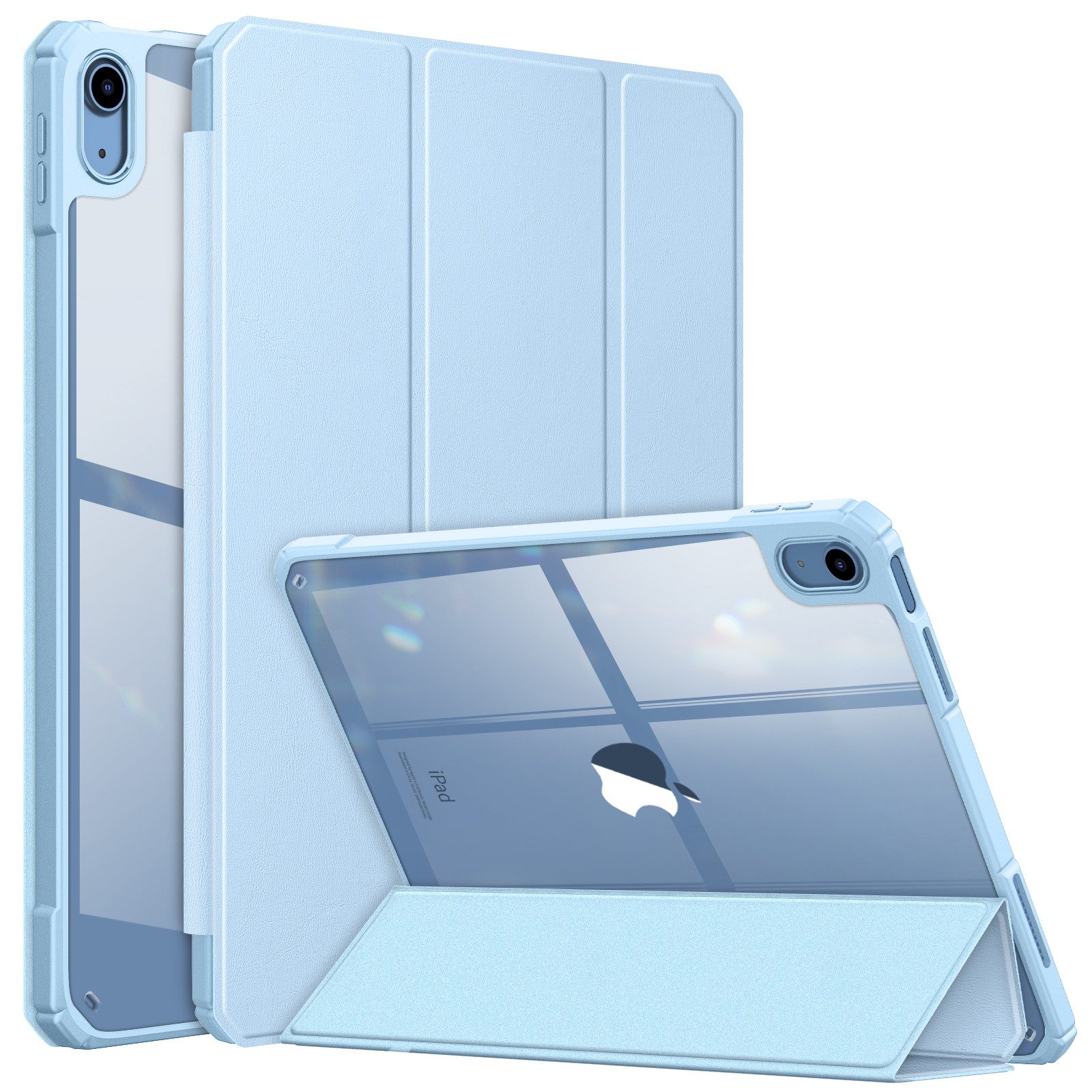 Fintie Tablet-Hülle für iPad 11. Generation 2025 11"(A16), iPad 10. Generation 2022 10.9", Ultradünn Case mit transparenter Rückseite Abdeckung, Auto Schlaf/Wach