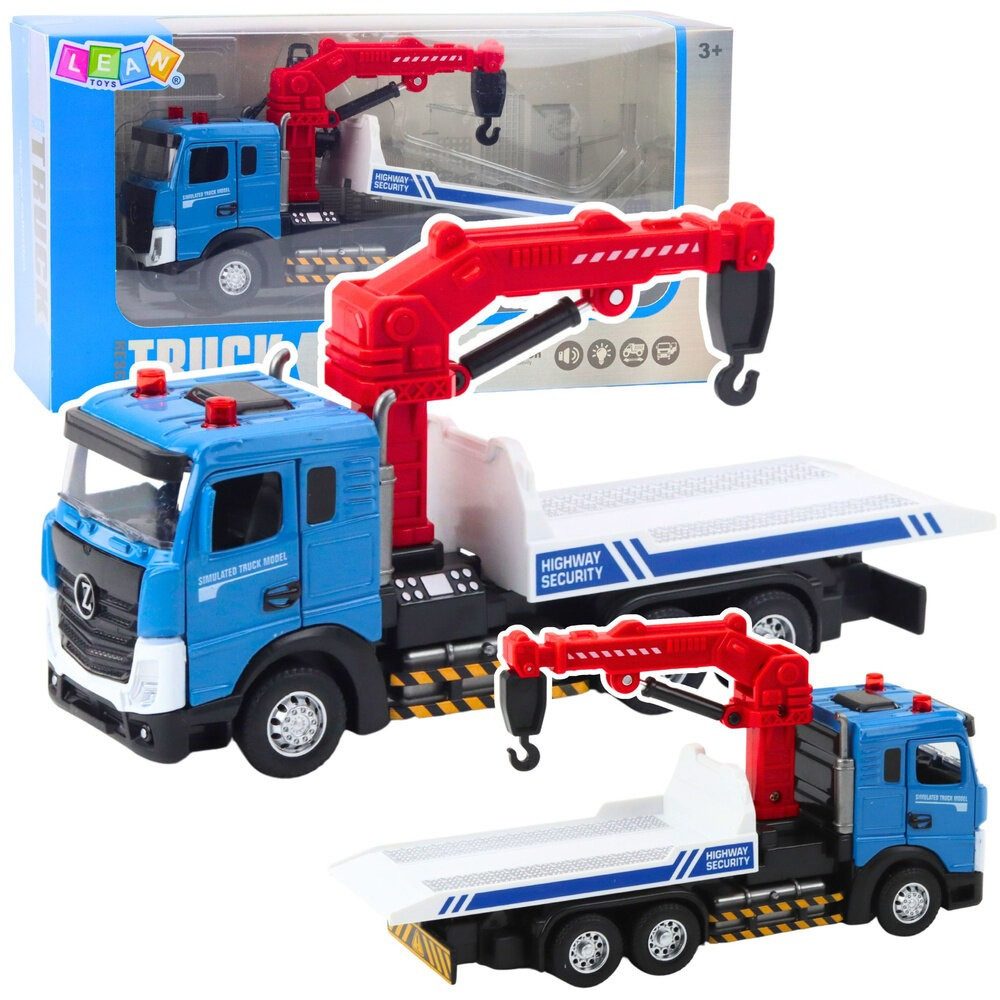 LEAN TOYS Spielzeug-Abschlepper LeanToys Abschleppwagen mit Abschleppwagen-Metallkabinenbeleu