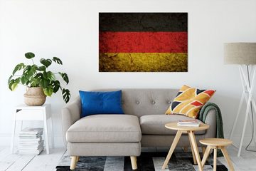 Pixxprint Leinwandbild Deutschlandfahne, Deutschlandfahne (1 St), Leinwandbild fertig bespannt, inkl. Zackenaufhänger