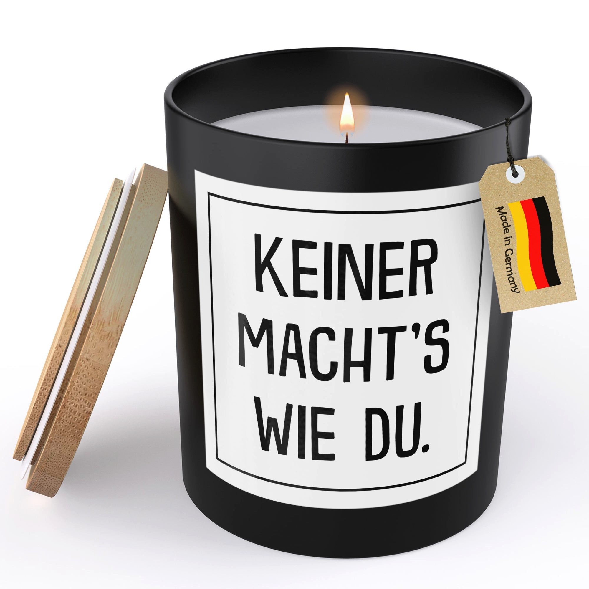 22Feels Duftkerze HANDGEMACHT Zitrus Frauen Geschenk Deko Glas, MADE IN GERMANY, Europäisches Sojawachs, Bambusdeckel und Glas, Vegan