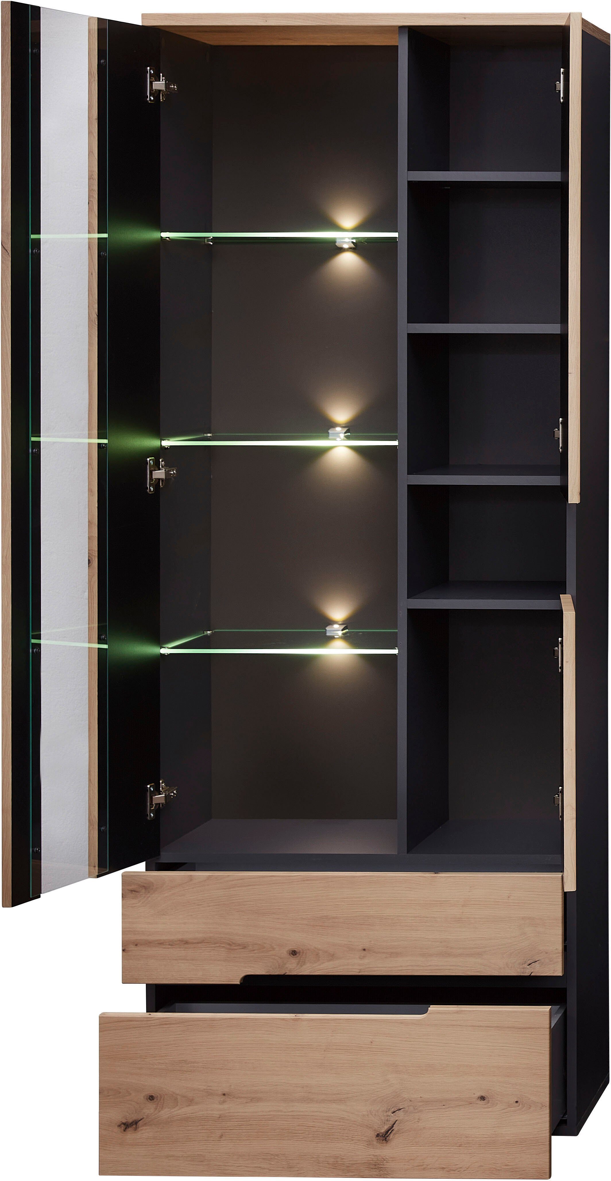 Innostyle Vitrine Memphis (1-St) Bicolour Eiche günstig online kaufen
