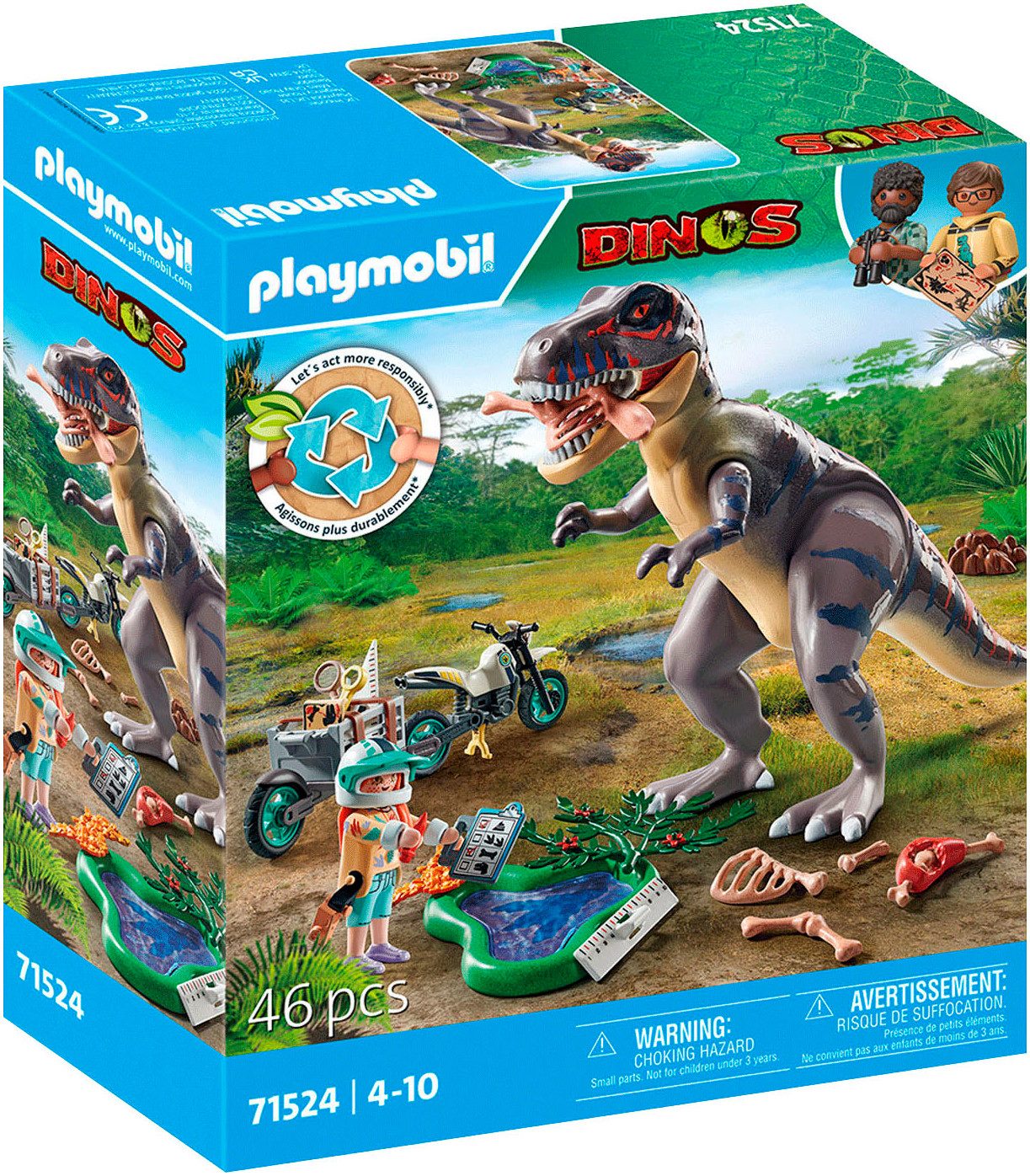 Playmobil® T-Rex-Spurensuche (71524), Dinos Konstruktions-Spielset, (46 St) günstig online kaufen