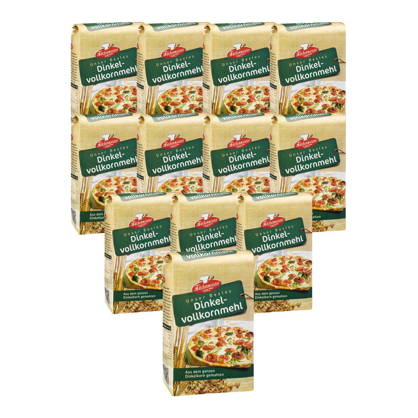 Bielmeier Mehl Dinkelvollkornmehl 12 Stück a 1 kg Küchenmeister, 1 x 12000 g, Das Getreide stammt von Landwirten aus der Region (SET230008-12)