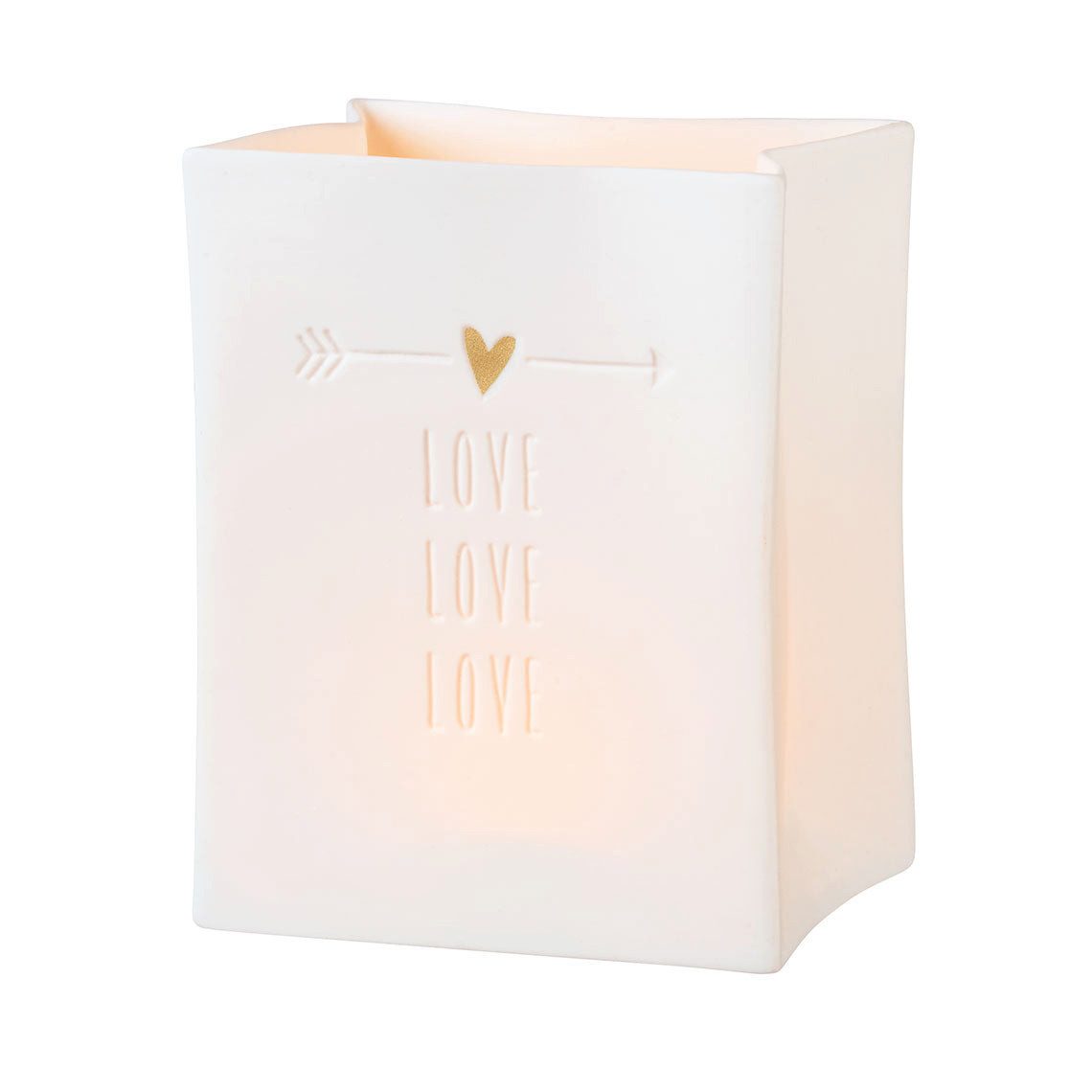 Räder Design Teelichthalter Teelichthalter/Lichttüte aus Porzellan " Love Love Love " von räder de