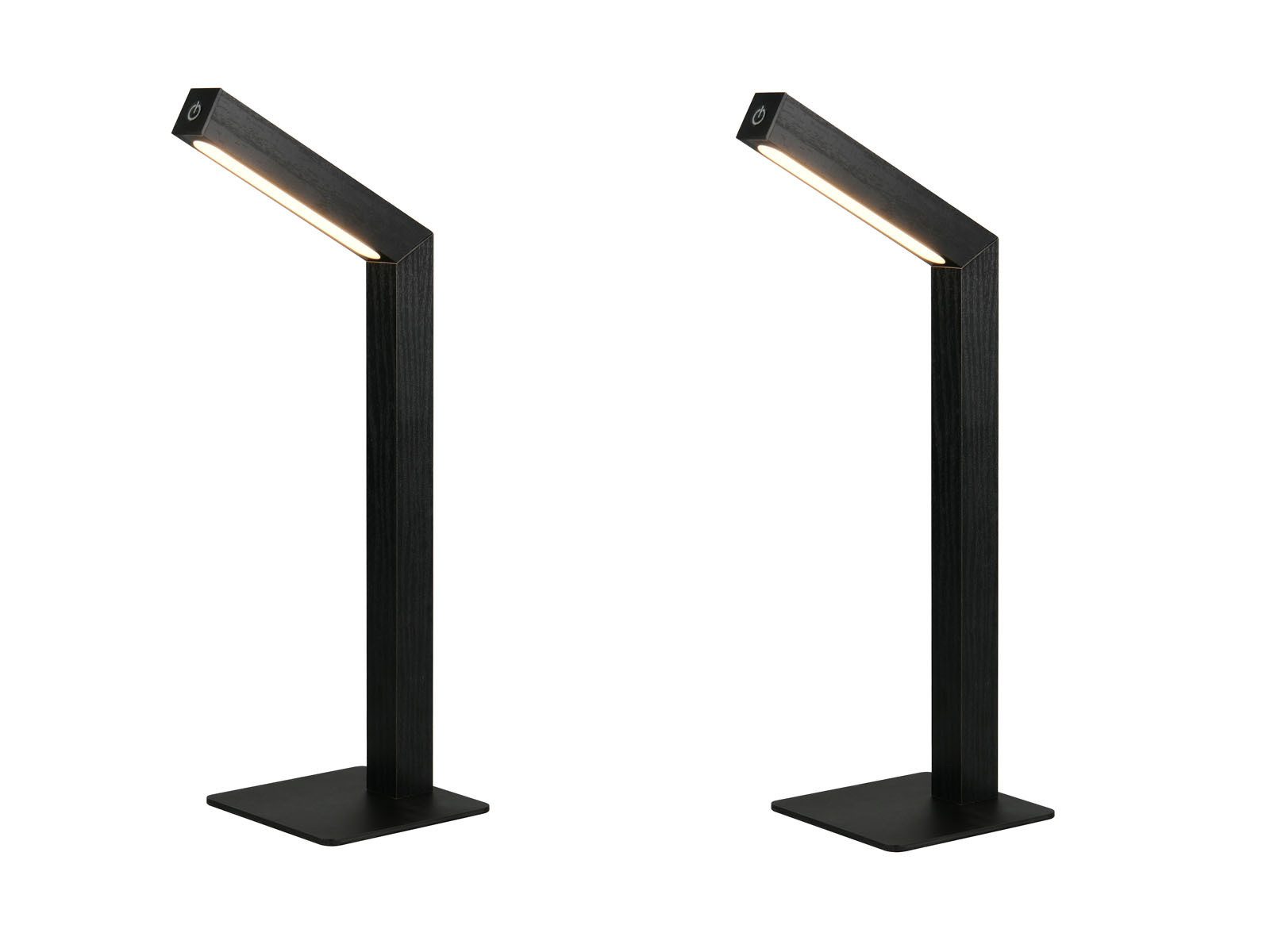 Reality Leuchten LED Schreibtischlampe, Dimmfunktion, LED fest integriert, Warmweiß, 2er SET aufladbare Akku Tischleuchten ohne Kabel Schwarz mit Magnet