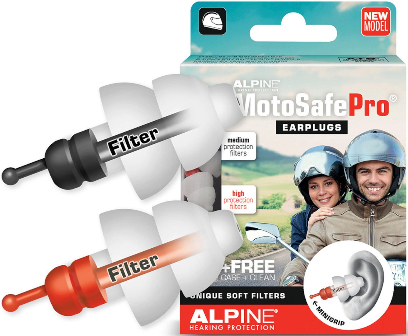 ALPINE Warnweste MotoSafe Pro Ohrstöpsel