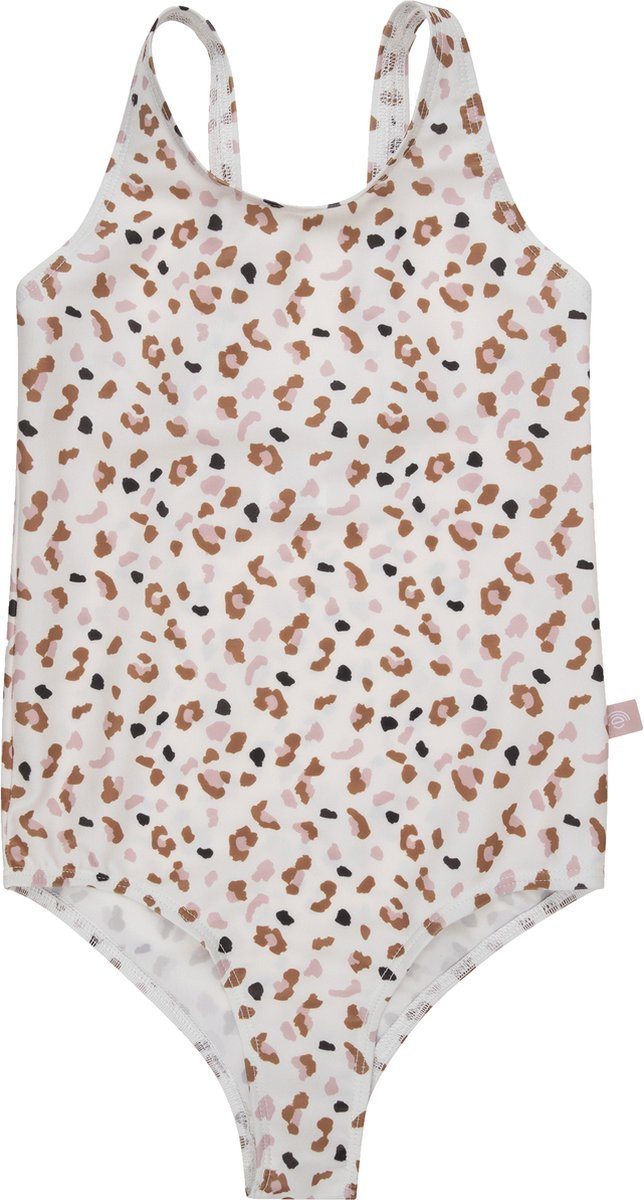 Badeanzug Swim Essentials UV Badeanzug, für Mädchen weiß/khaki Leoparden Muster