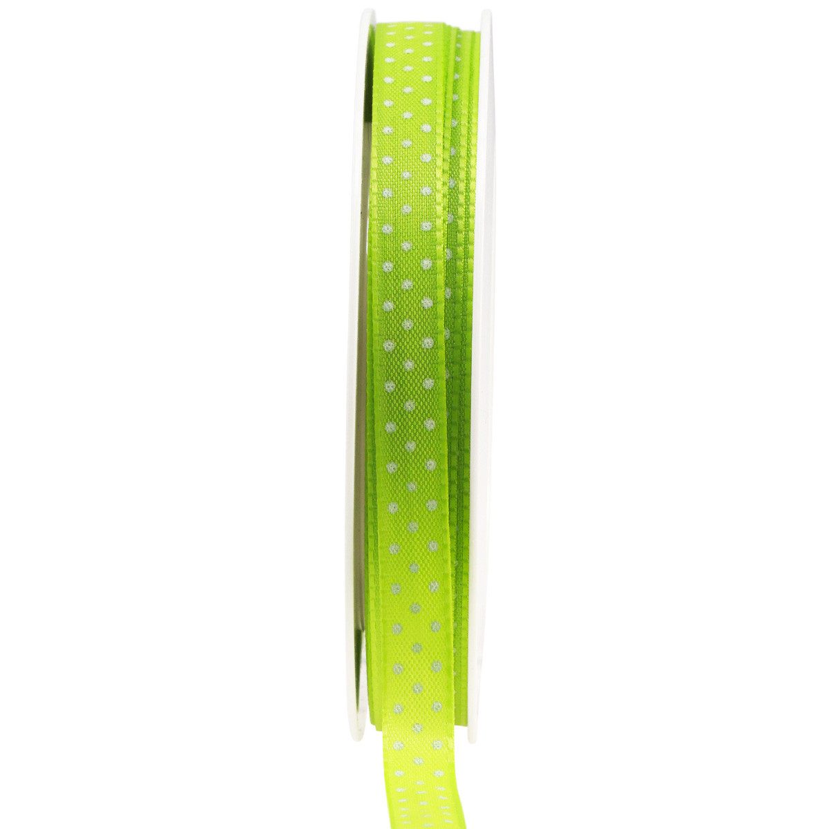 Dekoband Maigrünes gepunktetes Geschenkband Dekoband 10mm 25m