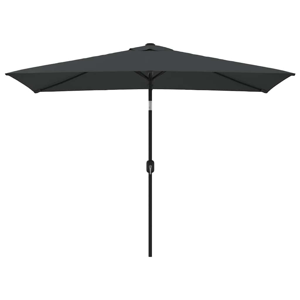 furnicato Sonnenschirm Eleganter Anthrazit 300x200x252 cm mit UV-Schutz, Kippbarer Gartenschirm mit Kurbelsystem und UV-beständigem Stoff