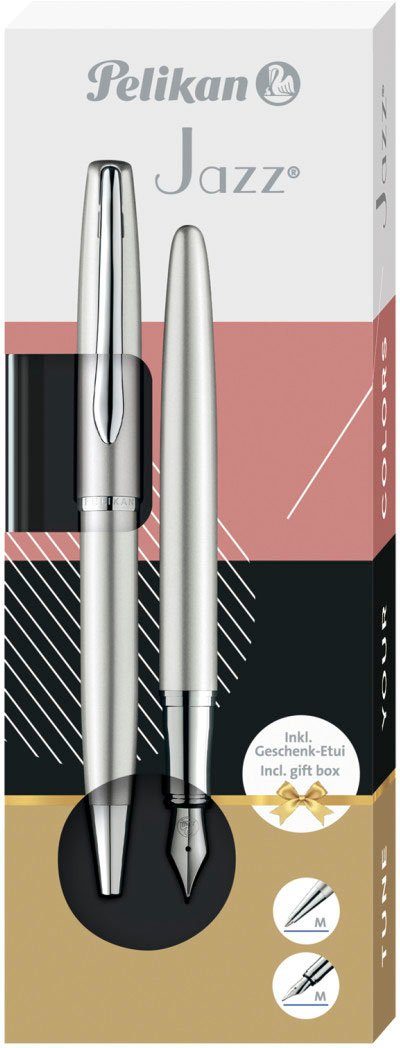 (Set), Kugelschreiber silber, Noble Jazz® Pelikan Elegance, mit Füllhalter