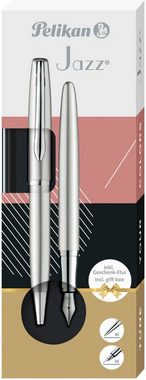 Pelikan Füllhalter Jazz® Noble Elegance, silber, (Set), mit Kugelschreiber