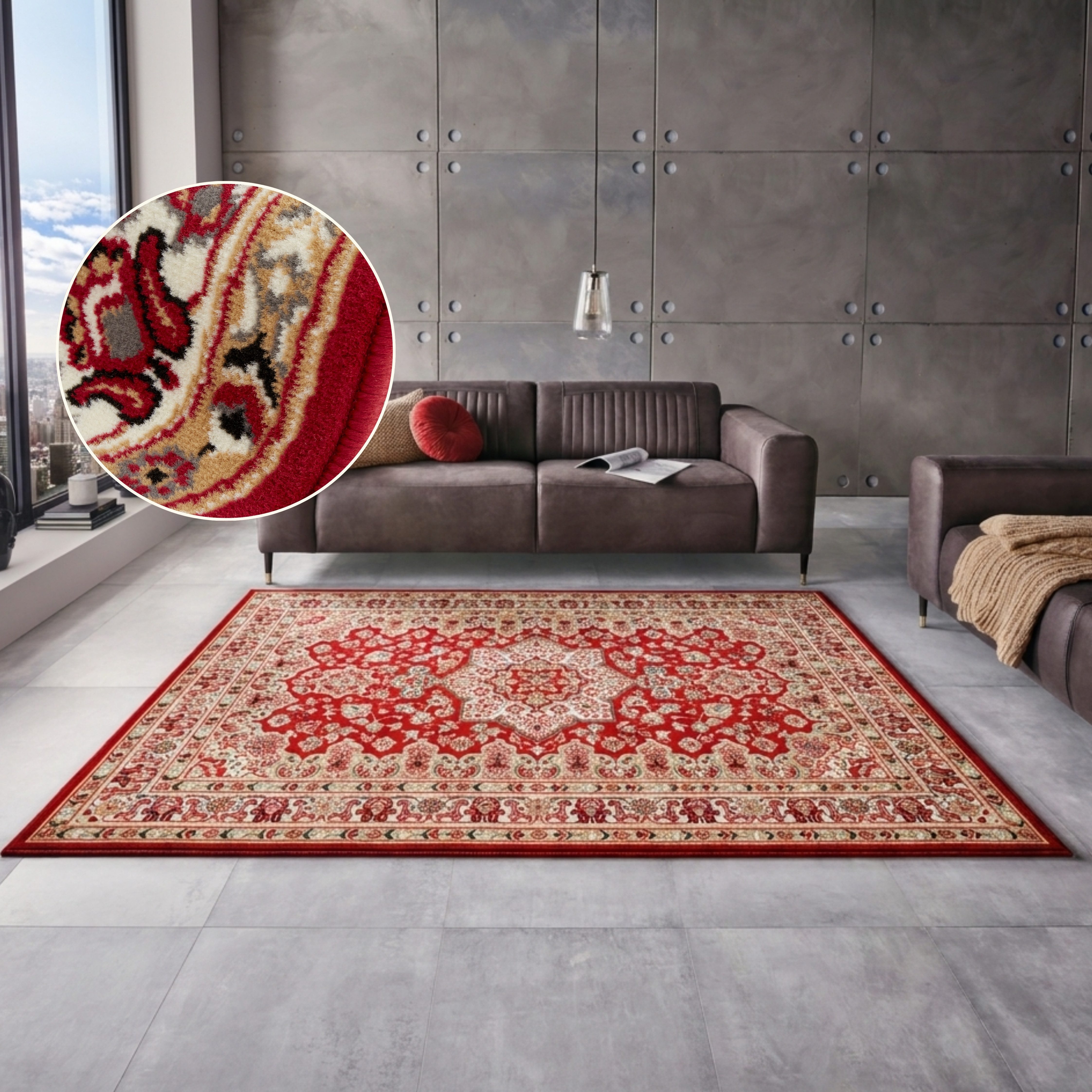 HANSE Home Teppich Parun Täbriz, rechteckig, Höhe: 9 mm, Kurzflor, Orient, Läufer, Vintage, Esszimmer, Wohnzimmer, Flur
