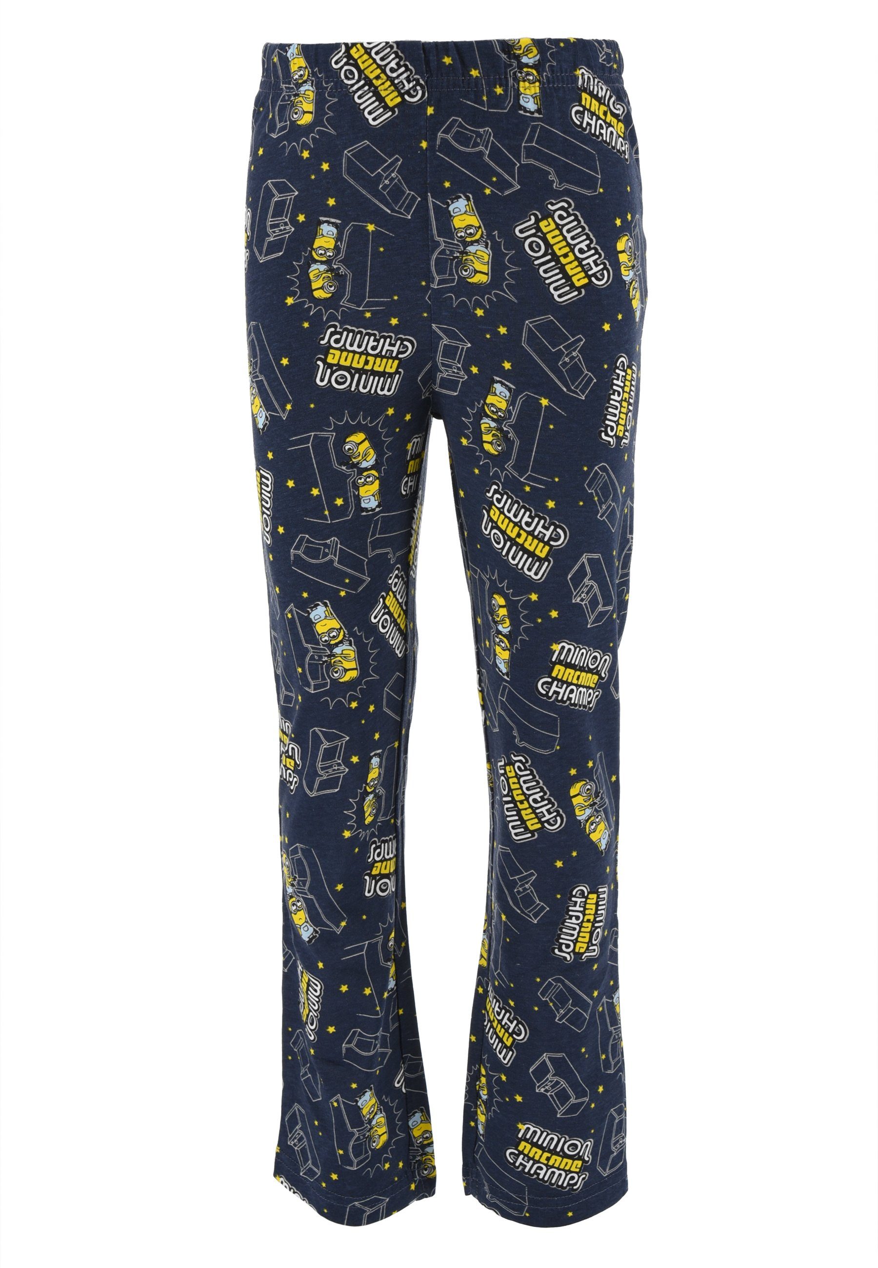 Minions (2 Schlafanzug Pyjama Kinder Jungen Grau tlg) Schlaf-set