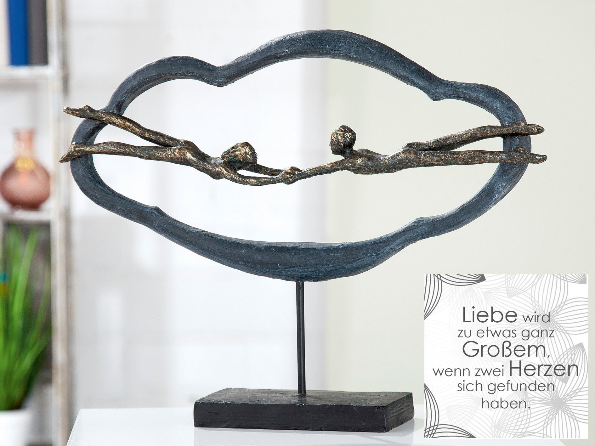 Casablanca by Gilde Dekofigur Skulptur Love is in the air, grau (1 St), grau | Dekofiguren